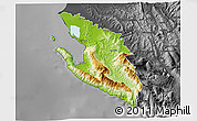 Physical 3D Map of Vlorë, darken, desaturated