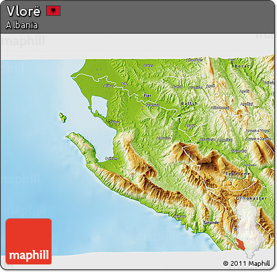 Physical 3D Map of Vlorë