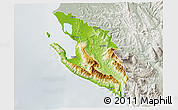Physical 3D Map of Vlorë, lighten, semi-desaturated