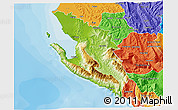 Physical 3D Map of Vlorë, political outside