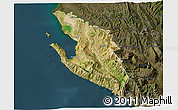 Satellite 3D Map of Vlorë, darken