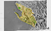 Satellite 3D Map of Vlorë, desaturated
