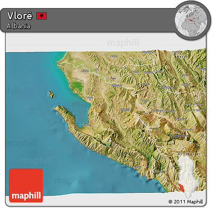 Satellite 3D Map of Vlorë