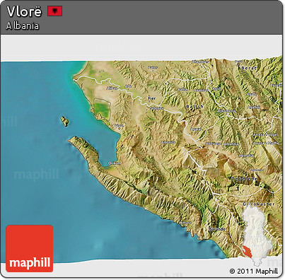 Satellite 3D Map of Vlorë