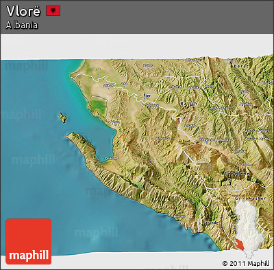 Satellite 3D Map of Vlorë