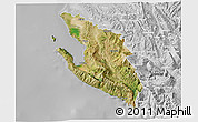 Satellite 3D Map of Vlorë, lighten, desaturated