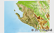 Satellite 3D Map of Vlorë, physical outside
