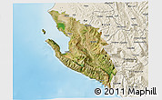 Satellite 3D Map of Vlorë, shaded relief outside
