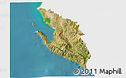 Satellite 3D Map of Vlorë, single color outside