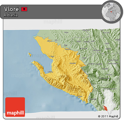 Savanna Style 3D Map of Vlorë
