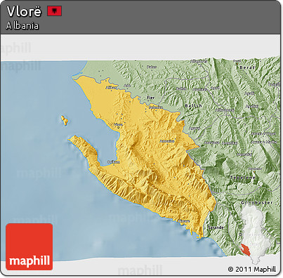 Savanna Style 3D Map of Vlorë