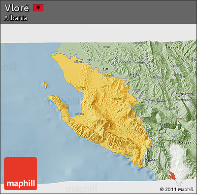 Savanna Style 3D Map of Vlorë