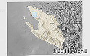 Shaded Relief 3D Map of Vlorë, darken, desaturated