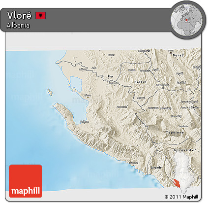 Shaded Relief 3D Map of Vlorë