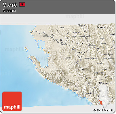 Shaded Relief 3D Map of Vlorë
