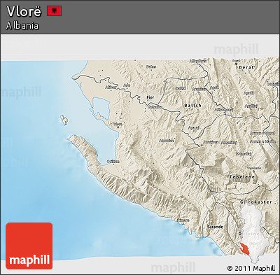 Shaded Relief 3D Map of Vlorë