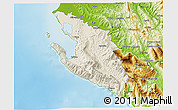 Shaded Relief 3D Map of Vlorë, physical outside