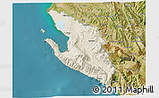 Shaded Relief 3D Map of Vlorë, satellite outside