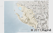 Shaded Relief 3D Map of Vlorë, semi-desaturated