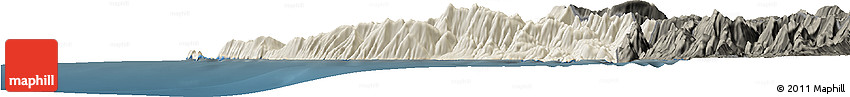 Shaded Relief Horizon Map of Vlorë, darken