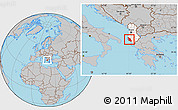 Gray Location Map of Vlorë, highlighted country