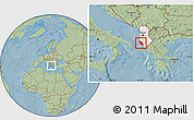 Savanna Style Location Map of Vlorë, highlighted country, hill shading