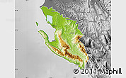 Physical Map of Vlorë, desaturated