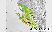 Physical Map of Vlorë, lighten, desaturated