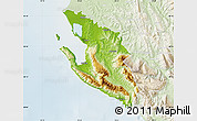 Physical Map of Vlorë, lighten