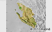 Satellite Map of Vlorë, lighten, desaturated