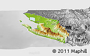 Physical Panoramic Map of Vlorë, desaturated