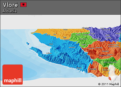 Political Panoramic Map of Vlorë