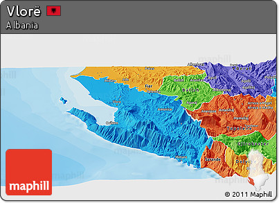 Political Panoramic Map of Vlorë