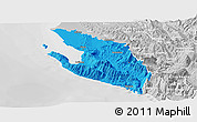 Political Panoramic Map of Vlorë, lighten, desaturated