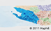 Political Panoramic Map of Vlorë, lighten