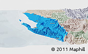 Political Panoramic Map of Vlorë, lighten, semi-desaturated