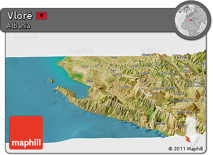 Satellite Panoramic Map of Vlorë