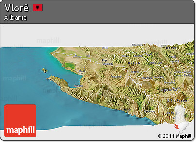 Satellite Panoramic Map of Vlorë