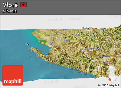 Satellite Panoramic Map of Vlorë