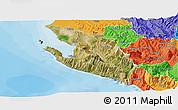 Satellite Panoramic Map of Vlorë, political outside