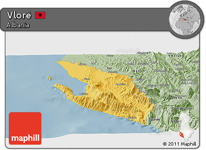 Savanna Style Panoramic Map of Vlorë