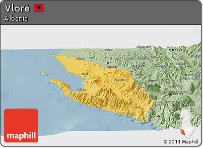 Savanna Style Panoramic Map of Vlorë