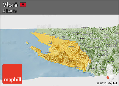 Savanna Style Panoramic Map of Vlorë