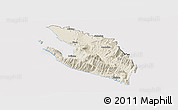 Shaded Relief Panoramic Map of Vlorë, cropped outside