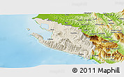 Shaded Relief Panoramic Map of Vlorë, physical outside