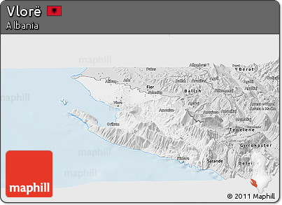 Silver Style Panoramic Map of Vlorë