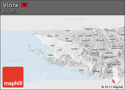Silver Style Panoramic Map of Vlorë