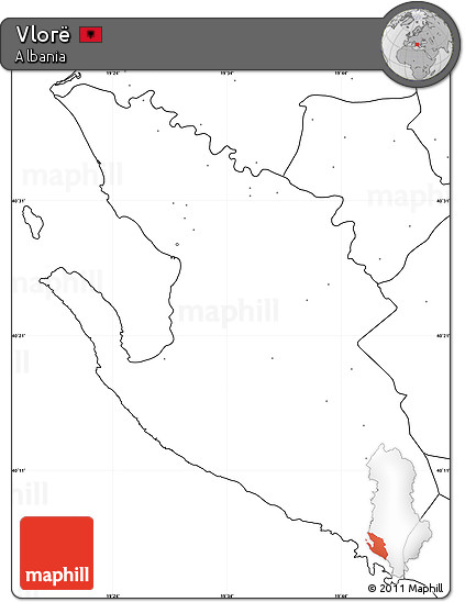 Blank Simple Map of Vlorë, no labels