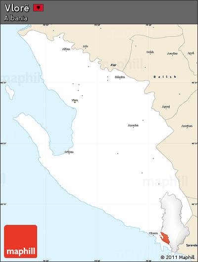 Classic Style Simple Map of Vlorë