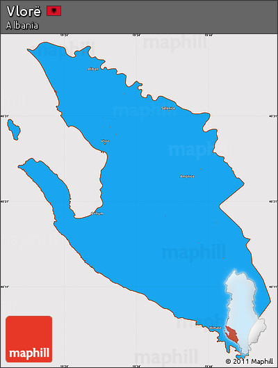 Political Simple Map of Vlorë, cropped outside